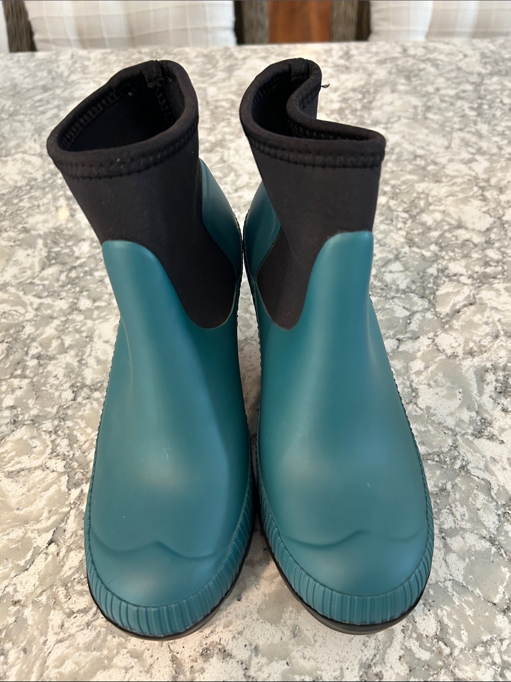 Hunter Teal Neoprene-Trim Heeled Chelsea Boots - Picture 8 of 8